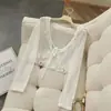 Chaqueta Chal de Encaje Versátil Nuevo de Verano Camisa de Manga Corta Larga Protección Solar con Cárdigan Camisa Delgada para Aire Acondicionado