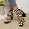 Mil 20 sandalias romanas elásticas de color vintage de alta calidad para mujer, nuevas sandalias de verano con cuña y punta redonda y punta abierta, cómodas.