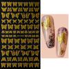 Pegatinas de mariposa finas para decoración de uñas transfronterizas, con efecto bronce dorado y plateado, autoadhesivas, con efecto láser.