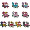 Impresión de Gota de Aceite Transfronteriza Lindo Gato Dibujo Animado Animal Colgante DIY Pulsera Collar Llavero Accesorios de Joyería