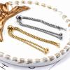 Pulsera de acero inoxidable push-pull horno de vacío galvanoplastia accesorios de joyería dorados moda ajustable extensible titanio acero joyería