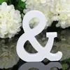 27 letras de 8 cm de alto, adornos de letras inglesas de madera blanca y accesorios de tiro para decoración de bodas en el hogar y -S