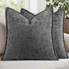 Funda de Almohada Nueva de Chenilla con Borde de Bambú de Amazon Color Sólido Funda de Cojín Funda Decorativa para Sofá Venta al por Mayor