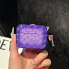 Funda de Auriculares de Lujo Incrustada de Diamantes TPU Adecuada para Auriculares Apple Bluetooth AirPods 4ª Generación Color Sólido Pro 3 Funda Protectora