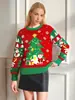 Suéter Navideño Feo para Mujer de Comercio Exterior Transfronterizo Personalizado Árbol de Navidad Tejido Jacquard Pulóver Suéter
