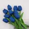 Tulipán de Simulación PU Sintético Flor Artificial Soportes Colores Boda Decoración Suave Fábrica de Arte Floral Suministro al por Mayor