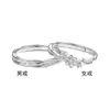 Anillo de Pareja Flor de Jazmín de Plata de Ley 999 Exquisito Nicho Anillo Puro de Plata Abierto Ajustable Anillo para el Dedo Vendedor Caliente del Día de San Valentín