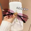 Gafas de Sol Nuevas Sin Marco Tendencia Versátiles Unisex Alta Apariencia Textura Premium Protección Solar Gafas de Sombra
