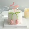 Día de San Valentín Chino Capullo de Tulipán Lazo Decoración de Pastel Vela Feliz Día de San Valentín Chino Enchufe Acrílico