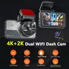 Gravador de Condução Ultra-Alta Definição 4K Frontal / 2K Traseiro com Visão Noturna, Gravação Dupla, Monitoramento de Estacionamento, Wi-Fi, Conexão com Celular, Tela de 3 Polegadas