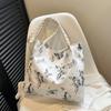 Bolso de Hombro Casual de Gran Capacidad 2024 Nuevo Verano Correa Tejida Estampado de Mariposas Estudiante Universitario Clase Viajero Bolso Tote