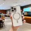 Adequado para Capa de Celular Magnética Magsafe Galvanizada Apple 17, Compatível com iPhone 15 com Película Protetora de Lente Embutida