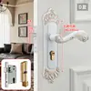 Cerradura de Puerta de Dormitorio Estilo Europeo Cerradura de Puerta Interior Sin Taladro Cerradura de Puerta Doméstica Puerta de Madera Manija de Puerta Universal Reemplazo de Cerradura de Puerta Vieja