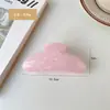Exquisita Pasador Semicircular con Patrón de Mármol Hielo-Transparente para Gran Volumen de Cabello, Pinza Elegante con Patrón Fluido de Gama Alta, Accesorio Elegante para Cola de Caballo Alta