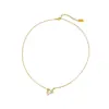 Collar de Zirconia Cuadrada y Perla de Moda Exquisita de Lujo Ligero Europeo y Americano Cadena de Clavícula Elegante Sencilla de Gama Alta Versátil