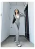 Conjunto de Dos Piezas para Otoño: Cárdigan de Punto con Capucha y Mangas Largas Ajustado y Pantalones de Pierna Ancha de Cintura Alta Estilo Casual Hot Girl
