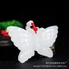 Pendente de borboleta esculpida em jade branco afegão de fábrica atacado pingente de jade borboleta de jade branco grau suet masculino e feminino