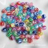 Cuentas de resina de 8 mm con efecto de polvo brillante, para pulseras, accesorios de joyería hechos a mano, venta al por mayor, 50 unidades