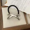 Acessório de Cabeça Estilo Simples e Frio Argola de Cabelo Senso de Design Coringa Pequena Tenda de Borracha Corda de Cabelo Geométrica de Metal Rabo de Cavalo Corda de Cabelo Elegante