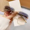 Gafas de Sol de Lujo Sin Marco con Marco de Metal con Cabeza de Leopardo Europea y Americana para Mujer, Gafas de Sol con Visera a la Moda para Hombre