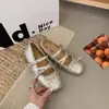 Zapatos Mary Jane de Moda Cuadrados con Lazo Estilo Ballet Francés Nuevos para Mujer 2026 Planos de Suela Suave Calzado de una Sola Pieza
