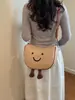 Bolsa de Palha Tecida com Rosto Sorridente para Mulheres 2026 Nova Tendência de Alto Valor Bolsa de Palha em Formato de Batata Versátil Bolsa Transversal para Estudantes