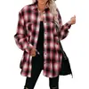 Camisa Amazon 2026 Otoño e Invierno Estilo Nuevo Independiente Europeo y Americano Temu Comercio Exterior Transfronterizo Ropa para Mujer Botón de Cuero Cuadros