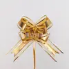 50 moños de cinta mariposa metálicos mate para empaque, cinta de color metálico, gasa de nieve, moños especiales tirados a mano para bodas, tela decorativa