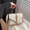 Bolsa Feminina Patchwork Color-Block Tendência 2026 Nova Bolsa de Ombro Transversal Bolsa Quadrada Pequena Tecida Vintage Bolsa de Mão Texturizada