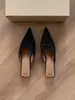 Mules Fechadas Elegantes de 3cm para Mulheres, Novo Modelo Verão 2025, Sandálias de Salto Fino Bico Fino