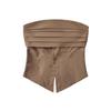 Top sin tirantes de estilo europeo y americano de verano 2023 con diseño Sense Niche para mujer, chaleco ajustado de cintura ajustada, ropa exterior con cabestrillo Air Sense para el ombligo.