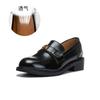 Mocassins de Couro Genuíno para Mulheres Nova Coleção Primavera 2026 Sapatos de Salto Único com Sola Grossa Versáteis Casuais Sapatos Femininos Retro Francês