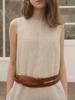 Gangas de Liquidación Vestido Camiseta sin Mangas Estilo Francés Simple con Abertura Trasera Elegante Vestido de Longitud Media para el Trabajo Ropa para Mujer