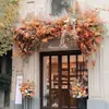 Cor de café de outono estilo retrô materiais florais materiais florais de casamento móveis macios atmosfera de outono adereços de casamento decorações flores artificiais