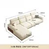 Novo Sofá de Tecido Chenille em Madeira Maciça Estilo Vintage, Design de Linhas Retas para Apartamentos Grandes e Pequenos, Sofá com Chaise Lounge Minimalista Moderno para Sala de Estar