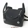 Capa Superior Piel de Vaca Togo Lindy Bolso de Piel Genuina para Mujer 2025 Nuevo Retro Europeo y Americano Bolso Cubo Moda Mano Bolso de Piel Genuina para Mujer