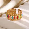 Anillo Abierto Irregular Colorido Minimalista Estilo Nuevo Europeo y Americano Moda Esmalte Transparente Estilo Dopamina Anillo Dedo Índice