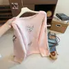 Top de punto hueco, intrincado, con lentejuelas, diseño detallado, para mujer, otoño/invierno, estilo relajado, crochet hueco, suéter holgado