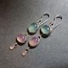 Novos brincos simples assimétricos rosa verde oval olho de gato pingente brincos retrô minimalistas joias