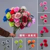 Rosa Búlgara Tres Cabezas Seda Artificial Flor Falsa Decoración Cascada de Rosas Pared Boda Flor Artificial Salón de Bodas