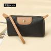Carteira Feminina Longo Couro Genuíno Grande Capacidade Bolsa de Mão da Mãe Leve Moda Contraste Cor All-match Zíper Bolsa de Mão Atacado
