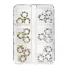 Conjunto de Acessórios para Nail Art de Guirlanda de Natal com 6 Compartimentos Popular Transfronteiriço Liga de Metal Tridimensional Incrustada com Diamantes e Pérolas Strass de Unha Vestíveis DIY