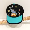 Boné de Baseball Infantil com Estampa de Dinossauro Desenho Animado para Meninos e Meninas, Viseira de Sol para Primavera e Verão com Aba Larga para Meninas Pequenas
