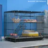 Vila para Gatos Filhotes e Adultos, Gaiola Pequena a Média para Gatos de Interior, Gaiola Dobrável de Metal de Camada Dupla Criptografada, Fácil de Guardar, Adequada para Transporte em Carro