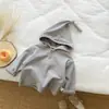 Abrigo de bebé, top de otoño, camiseta de manga larga para niños de primavera y otoño, sudadera con capucha de mago para niños y niñas, estilo coreano, sudadera elegante y linda