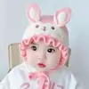 Gorro tejido para bebé y niño pequeño, diseño lindo y adorable de conejito, perfecto para otoño e invierno, con forro de felpa y protección para las orejas