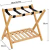 Estante para equipaje de bambú estante para equipaje de habitación de hotel plegable estante de doble almacenamiento suministro directo de fábrica