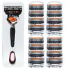 Nueva Navaja Naranja y Negra Navaja Manual Navaja para Barba de Hombre Geely Hoja de Cinco Capas Universal 5 Capas