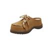 Modelo Outono 2026, Aumento de Altura 5,5cm, Renda com Contas Fofa no Dedo Grande, Cadarço, Camurça de Vaca, Canguru, Meia-chinelo Estilo Birkenstock, Chinelos Femininos