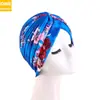 Novo Chapéu Indiano Colorido Estampado em Blocos de Cor e Listrado Chapéu Turbante Popular Europeu e Americano Chapéu Baotou